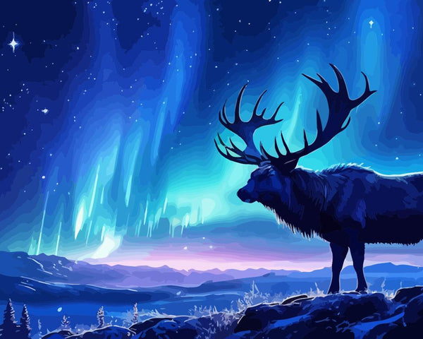 Deer Northern Light - Paint By Numbers