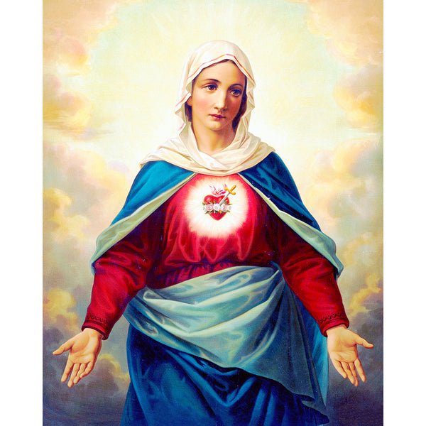 DIY Diamond Painting Kit - The Virgin Mary With Heart Emblem On Chest | Diamond Art Kits