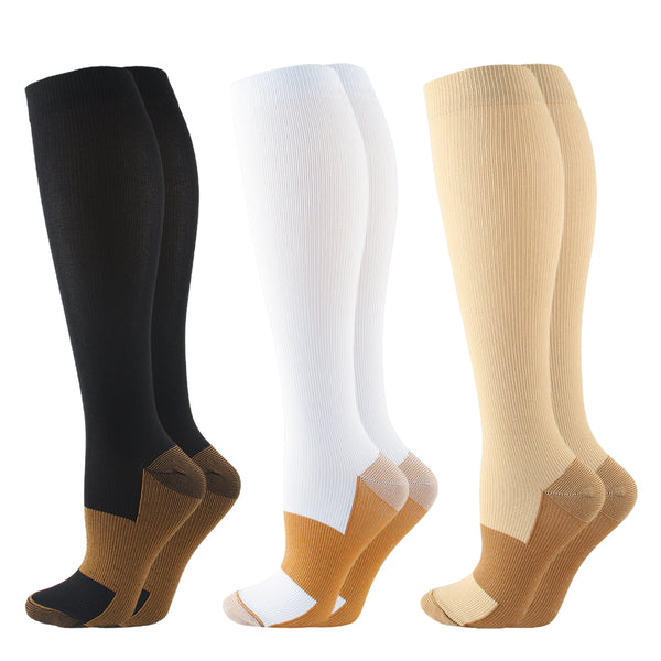 3 Pairs Copper Compression Socks for Women & Men Circulation Socks
