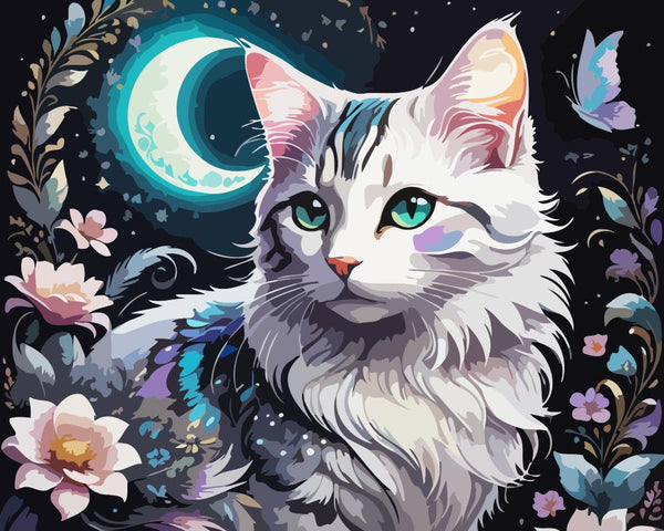 Moon Cat - Paint By Numbers