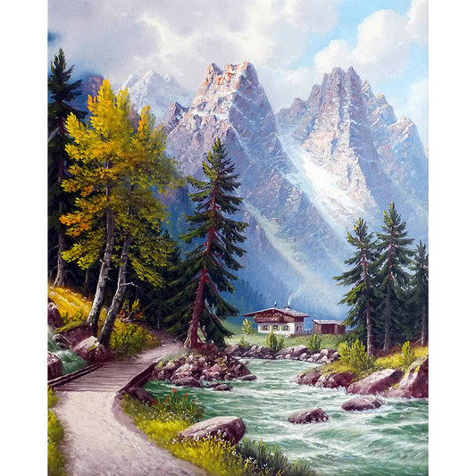 Paint By Numbers - Alps Mountains River